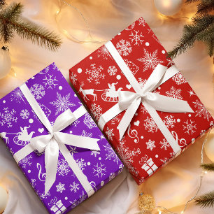 Kerstfeest Paars Violet Holiday Thema Patroon Cadeaupapier