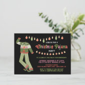 Kerstfeest Pajama Birthday Ugly Sweater Kaart (Staand voorkant)