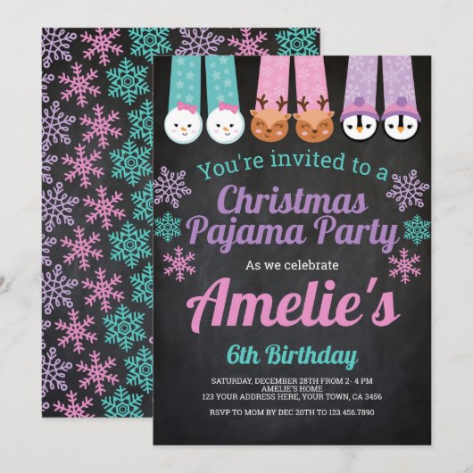 Kerstfeest Pajama Kaart (Voorkant / Achterkant)