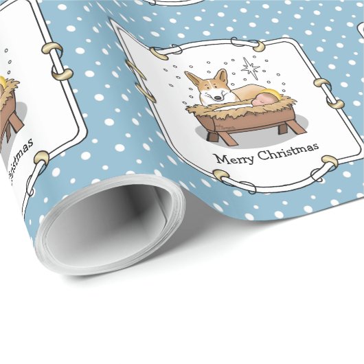 kerstfeest Pembroke Welsh Corgi (red1) Fun Cadeaupapier (Rol Hoek)