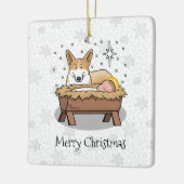 kerstfeest Pembroke Welsh Corgi (red1) Fun Keramisch Ornament (Links)