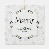 kerstfeest Pembroke Welsh Corgi (red1) Fun Keramisch Ornament (Achterkant)