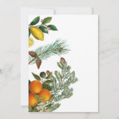 Kerstfeest Pijnbomen & Citroen Winter Botanisch Kaart (Achterkant)