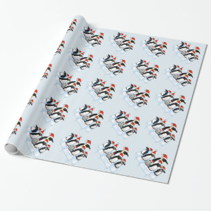 Kerstfeest Pinguïn Cadeaupapier