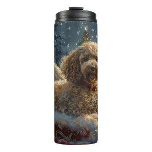 Kerstfeest Poodeldog Thermosbeker