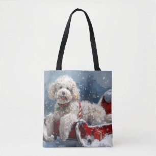 Kerstfeest Poodelhond Draagtas