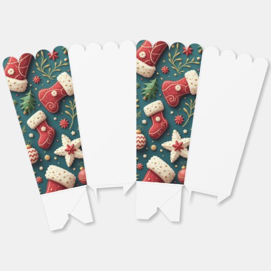 Kerstfeest Popcorn Favoriet Box Bedankdoosjes (Ongevouwen)