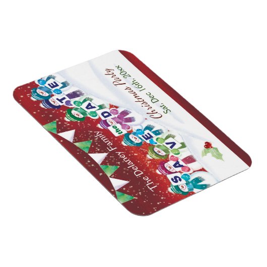 Kerstfeest, red de Datum, Jolly Snowmen Magneet (Rechterzijde)