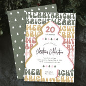 Kerstfeest Retro Groovy Kleurrijke Leuk Feestelijk Kaart