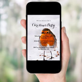 Kerstfeest Robin vogelsneeuw Kaart