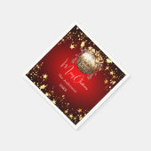 Kerstfeest rood goud kerstdiner servet (Hoek)