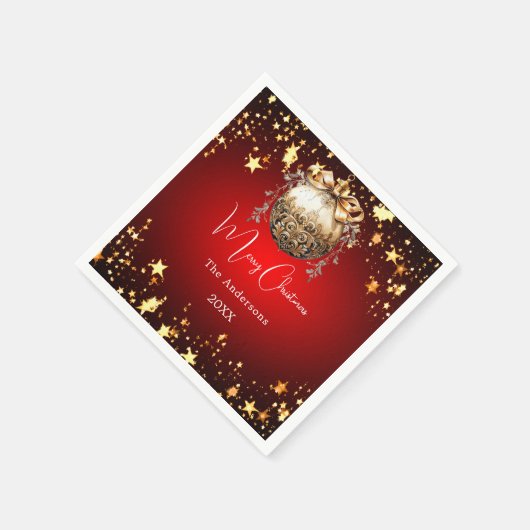 Kerstfeest rood goud kerstdiner servet (Hoek)