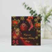 KERSTFEEST Rood Goud Vakantie Corporate Kaart (Staand voorkant)