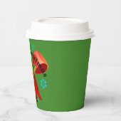 Kerstfeest (Rood kerstlint) Papieren Bekers (Links)