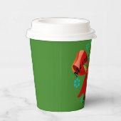 Kerstfeest (Rood kerstlint) Papieren Bekers (Rechts)