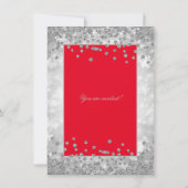 Kerstfeest Rood & Zilver Glitter Winter Wonder Kaart (Achterkant)