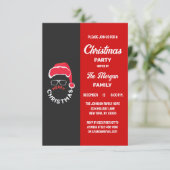 Kerstfeest rood zwart kaart (Staand voorkant)
