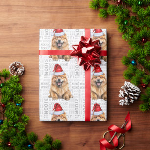 Kerstfeest Santa Chow Chow Holiday Dog Cadeaupapier