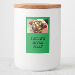 kerstfeest santas homemade appel jelly gift voedselcontainer etiket