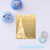 Kerstfeest Save De Datum Gouden Glam Uitnodigen Flyer (Enkel)