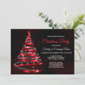 Kerstfeest Shiny Red Ribbon Tree Sparkle Kaart (Staand voorkant)