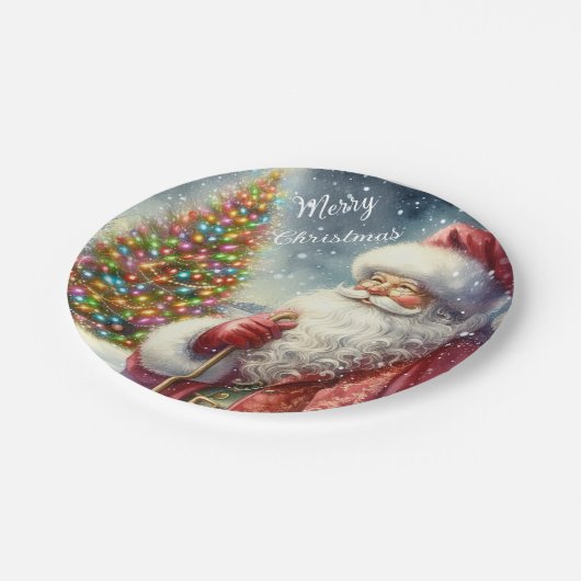 Kerstfeest Sinterklaas Papier Bord (Gekanteld)