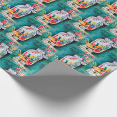 Kerstfeest snoep Angels retro  partij Cadeaupapier (Hoek)