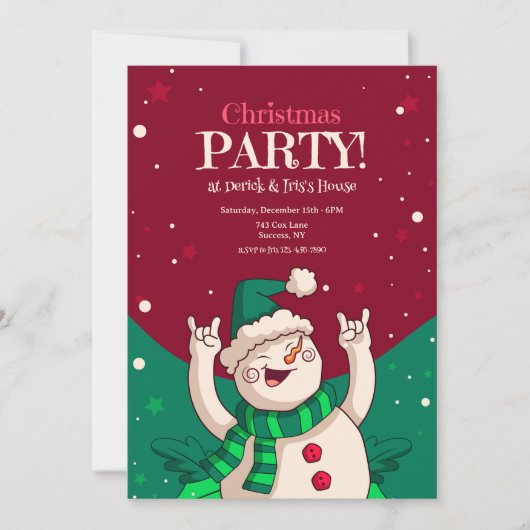 Kerstfeest Snowman Kaart (Voorkant)