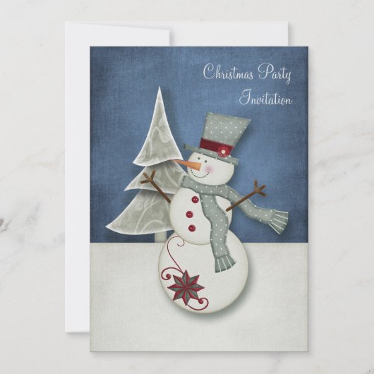 Kerstfeest Snowman Kaart (Voorkant)