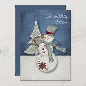 Kerstfeest Snowman Kaart (Voorkant / Achterkant)