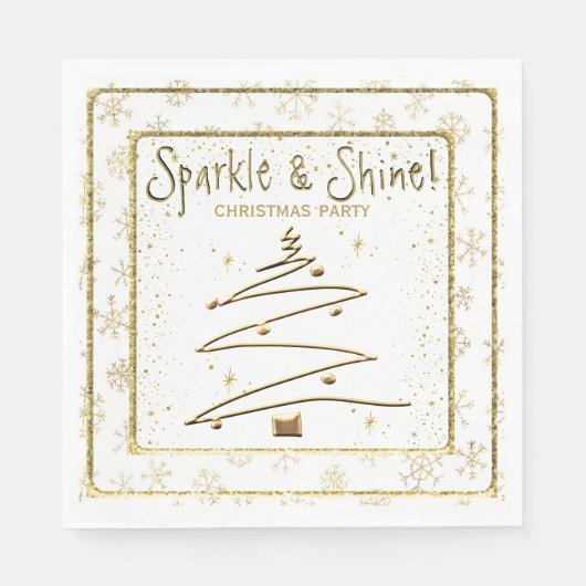 Kerstfeest Sparkle en Shine Paper Servet (Voorkant)