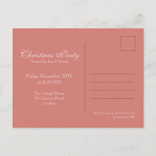 Kerstfeest Sparkling Trees Roos Gold Briefkaart (Achterkant)