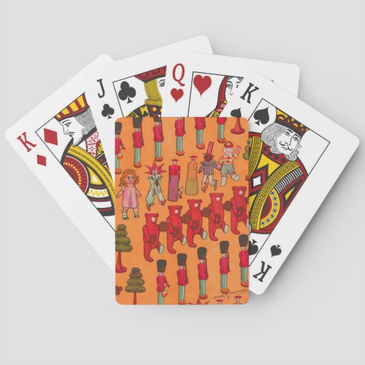 Kerstfeest Speelgoed  Antiek feestrooster Pokerkaarten (Achterkant)