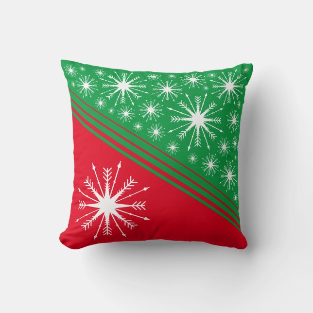 kerstfeest | Splitst Snowflakes Kussen (Voorkant)
