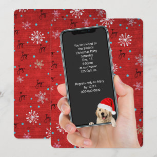 Kerstfeest Tekst uitnodiging op telefoon