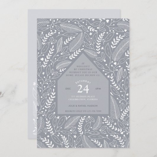 Kerstfeest thuis kaart (Voorkant / Achterkant)