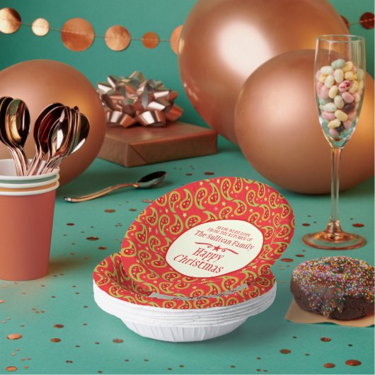 Kerstfeest thuis maakte feestdag rood bakken papieren kommen (Multi)