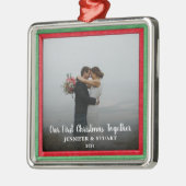 Kerstfeest Together-fotopaar Metalen Ornament (Links)
