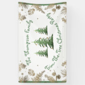 kerstfeest, trim-de-boom, familienaam, spandoek (Verticaal)