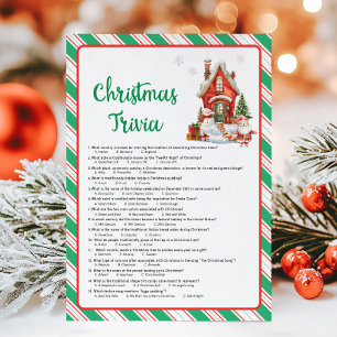 Kerstfeest Trivia Spel Feestdagenkaart