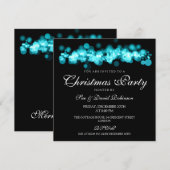 Kerstfeest Turquoise Bokeh Lights Kaart (Voorkant / Achterkant)