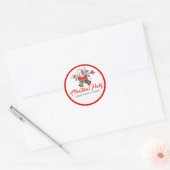 Kerstfeest Typografie & Bells Boeket Ronde Sticker (Envelop)