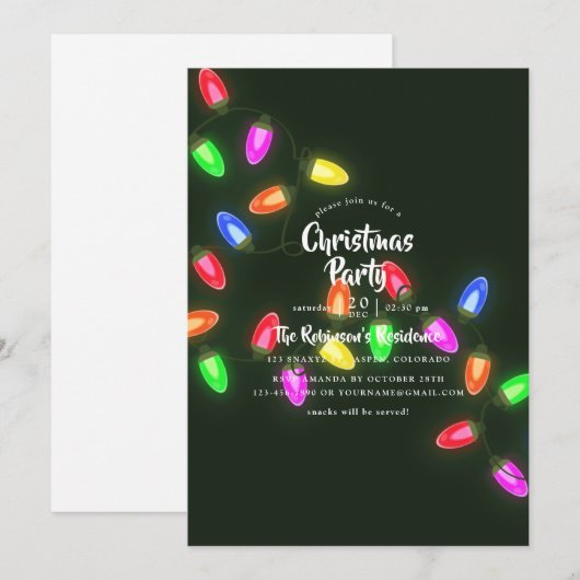 Kerstfeest Uitnodiging (Voorkant / Achterkant)