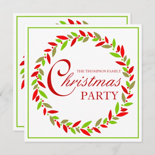 Kerstfeest Uitnodiging (Voorkant / Achterkant)