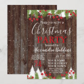 KERSTFEEST Uitnodiging, Bloemen Kaart (Voorkant / Achterkant)