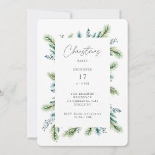 Kerstfeest uitnodiging Boho Spruce en Fir