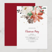 Kerstfeest Uitnodiging, Elegant, Vakantie Kaart (Voorkant / Achterkant)