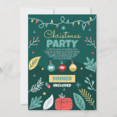 Kerstfeest uitnodiging, feestje kaart (Voorkant)