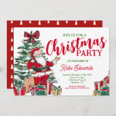 Kerstfeest uitnodiging, feestje kaart (Voorkant / Achterkant)