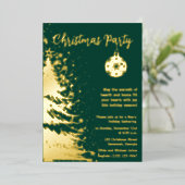 Kerstfeest Uitnodiging Groen en goud  (Staand Voorkant)